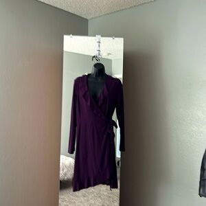 Purple, long sleeve polyester dress